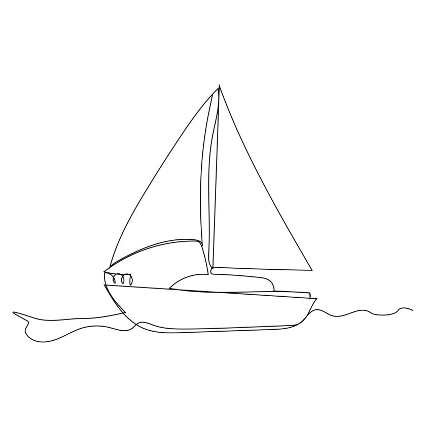 Яхта рисунок карандашом