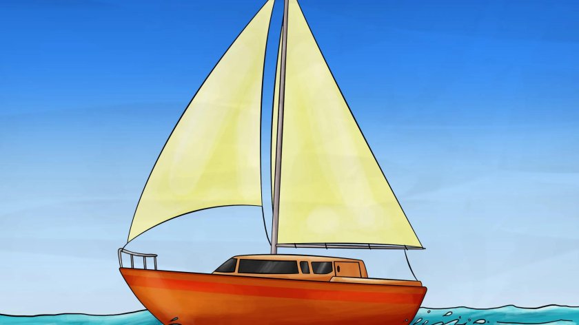 Яхта рисунок для детей