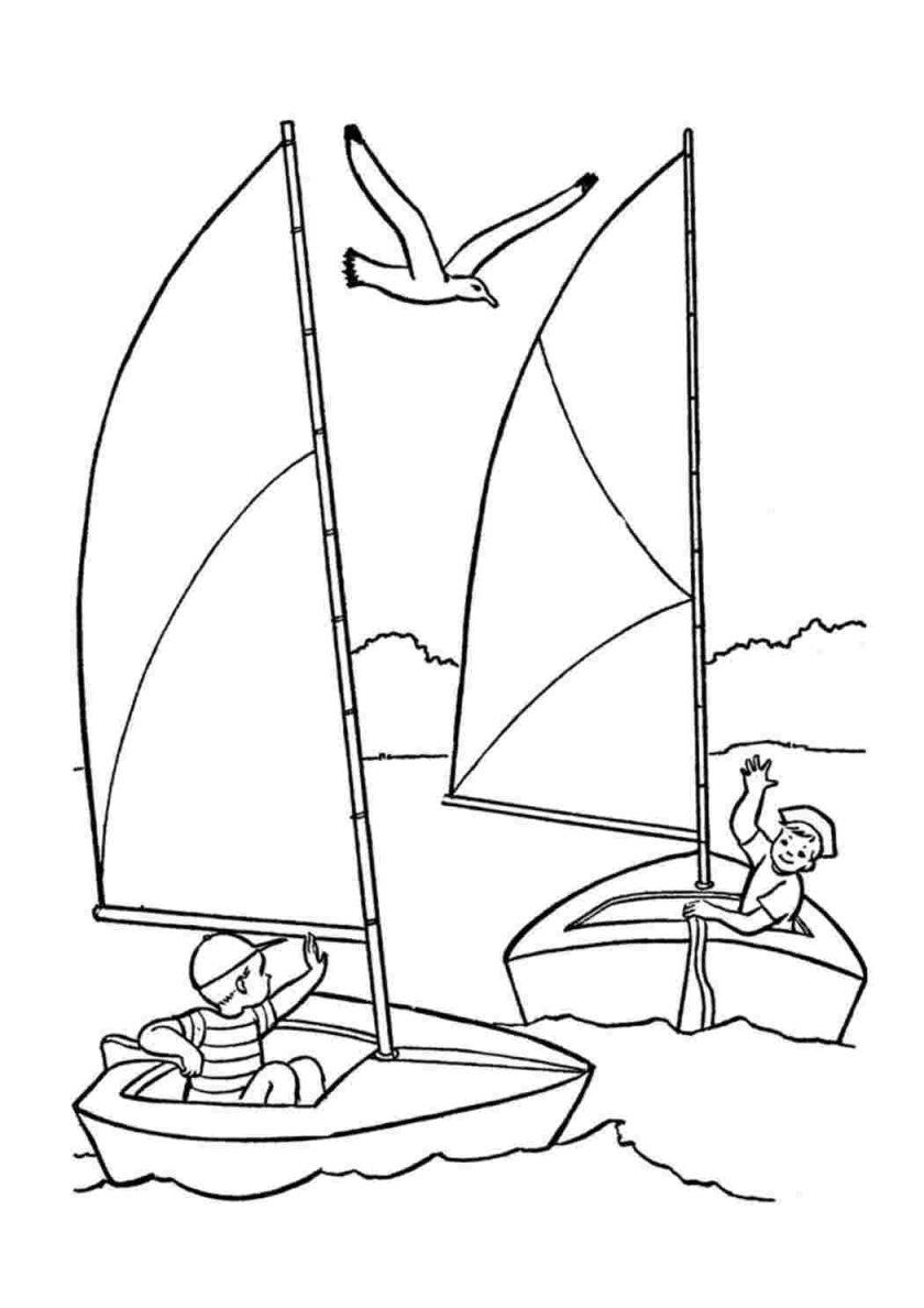 Парусник раскраска