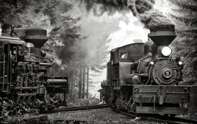 Старинный паровоз