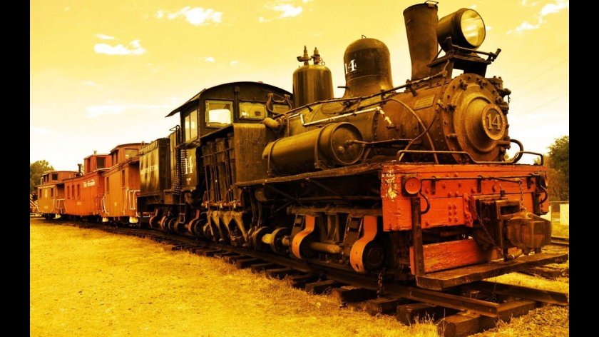 Старинный паровоз