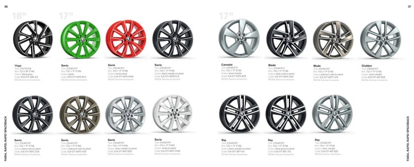 Каталог оригинальных дисков Шкода Фабия 2