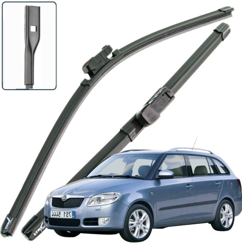 Как должны стоять оригинальные дворники Шкода Фабия вид