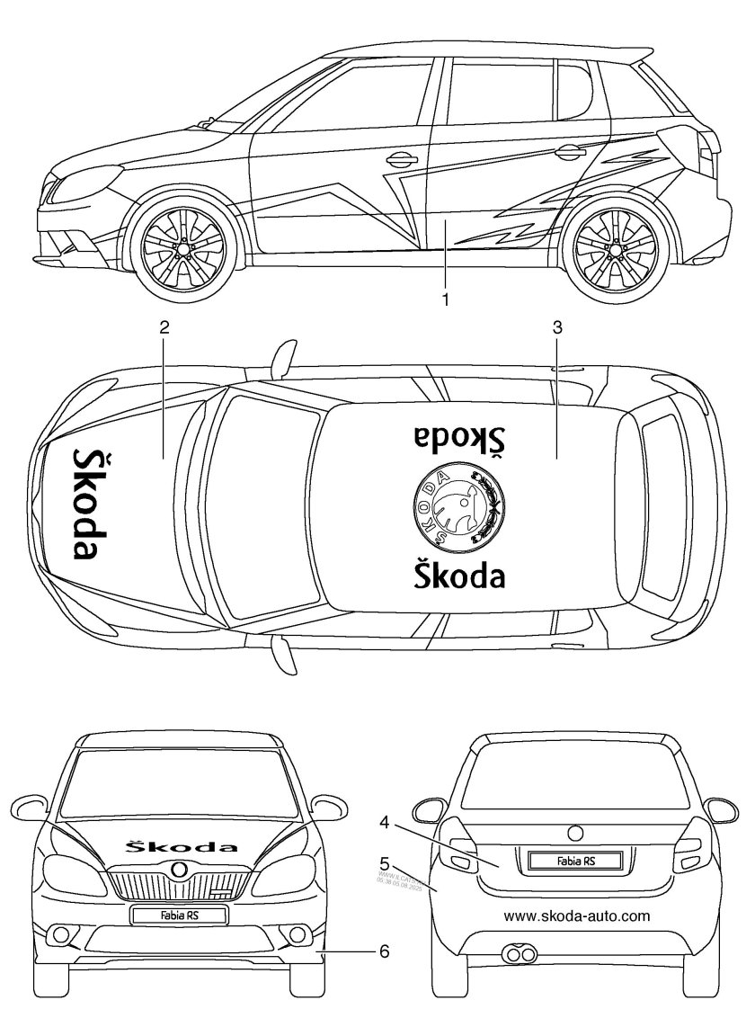 Skoda fabia чертеж