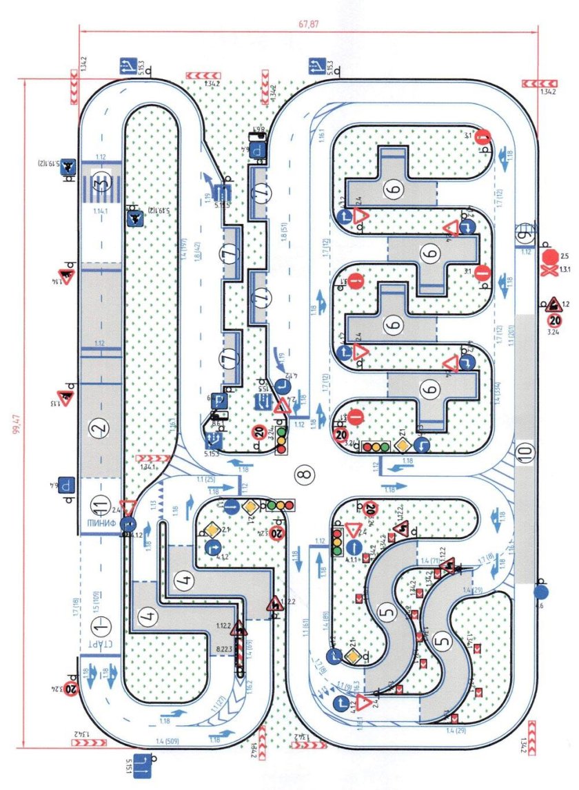 Схема автоматизированного автодрома