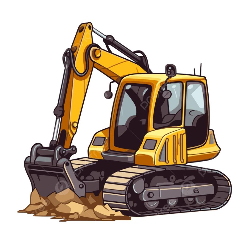Экскаватор мультяшный