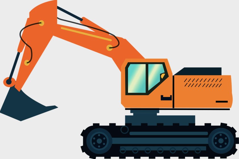 Экскаватор мультяшный