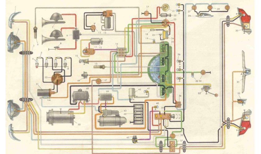 Электрическая схема ГАЗ 3307