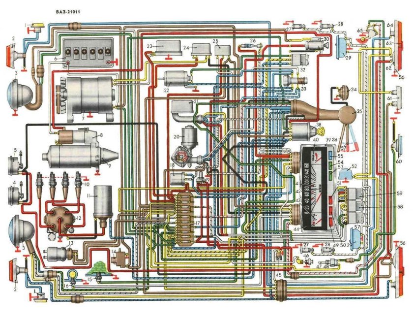 Схема электрооборудования ВАЗ 2101