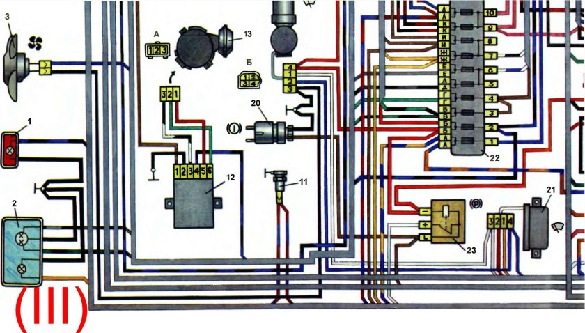 Схема электрооборудования авто Ока ВАЗ 1111