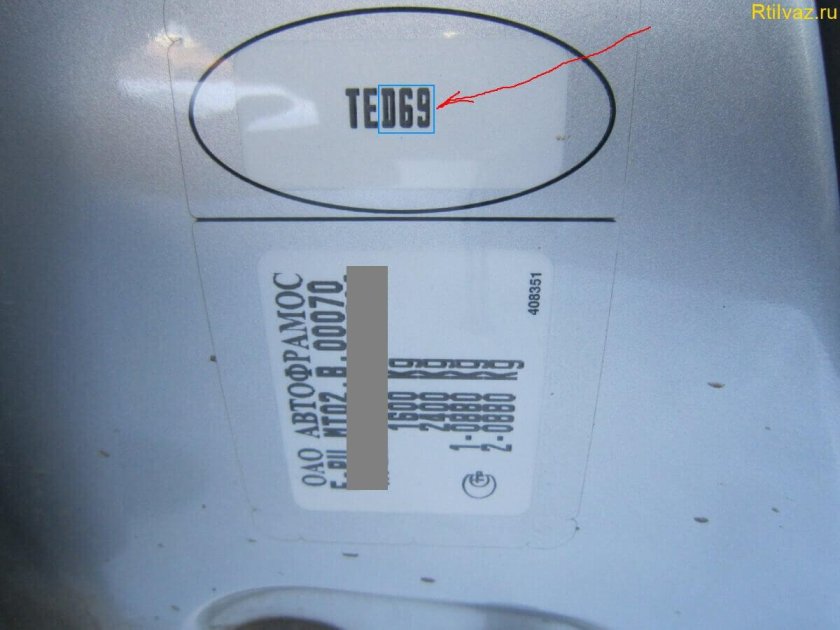 Маркировки красок для автомобилей Рено Логан