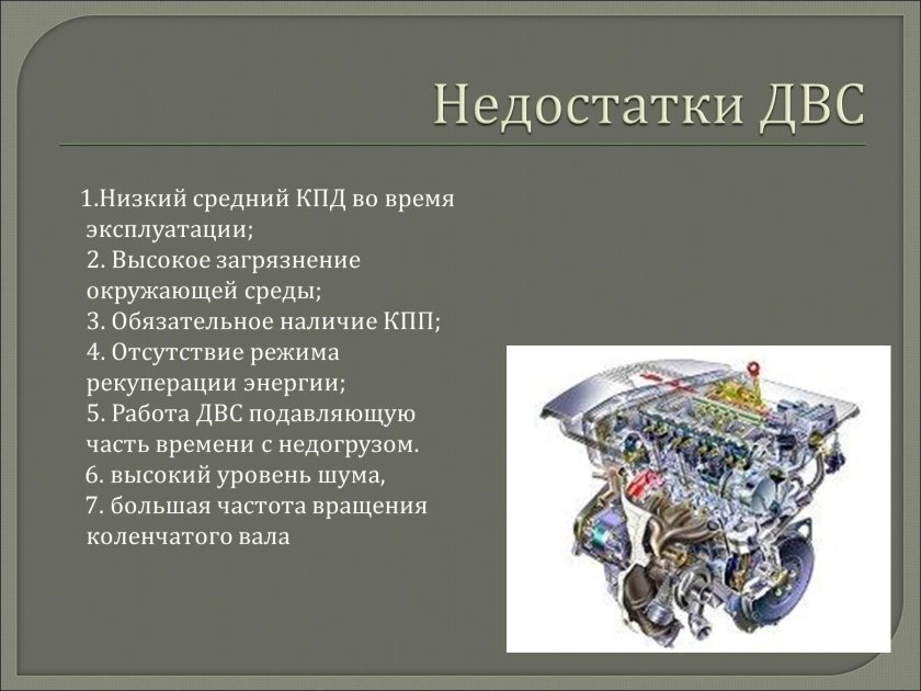 Недостатки двигателя внутреннего сгорания