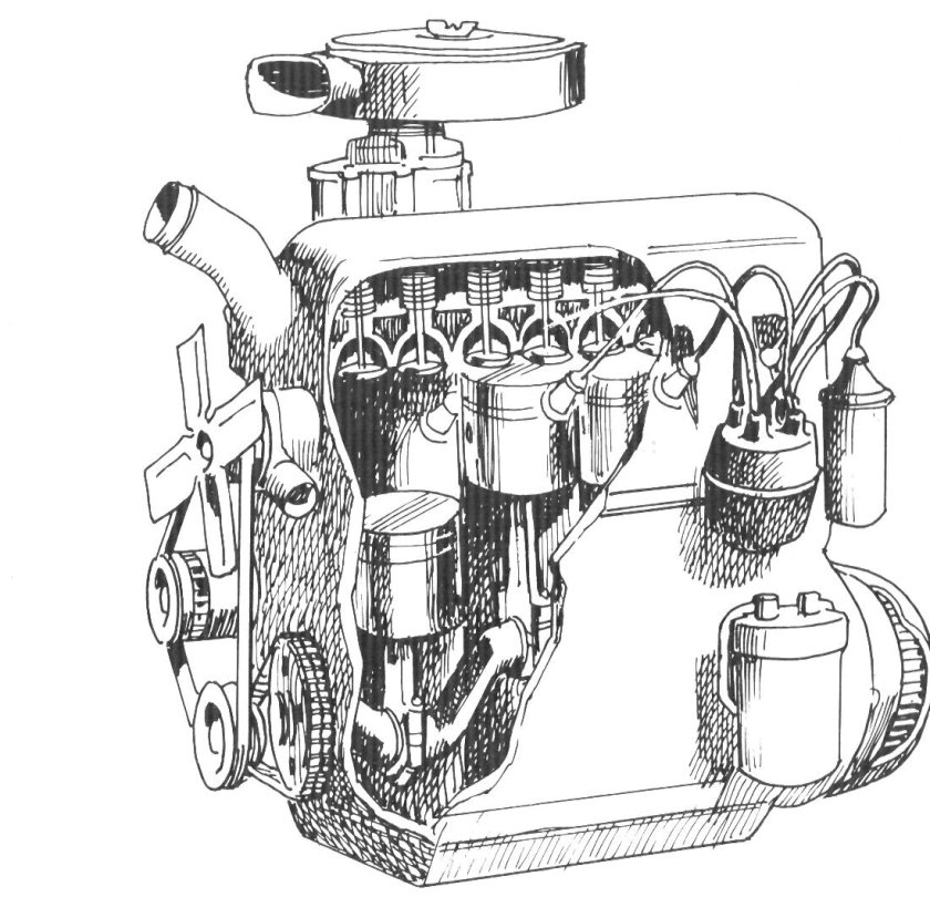 Лёгкий бензиновый карбюраторный двигатель 1886
