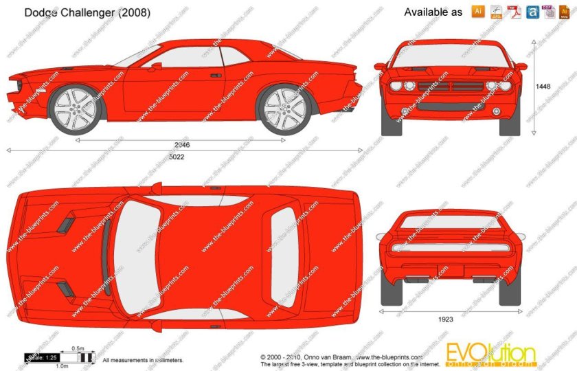 Dodge Challenger 2008 чертеж