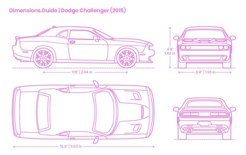 Dodge Challenger srt Hellcat 2015 чертеж