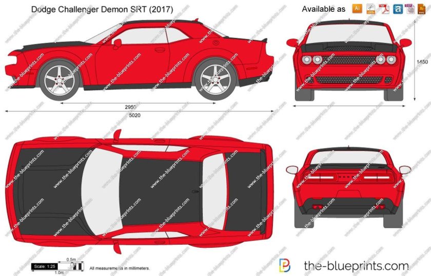 Dodge Challenger 2008 чертеж