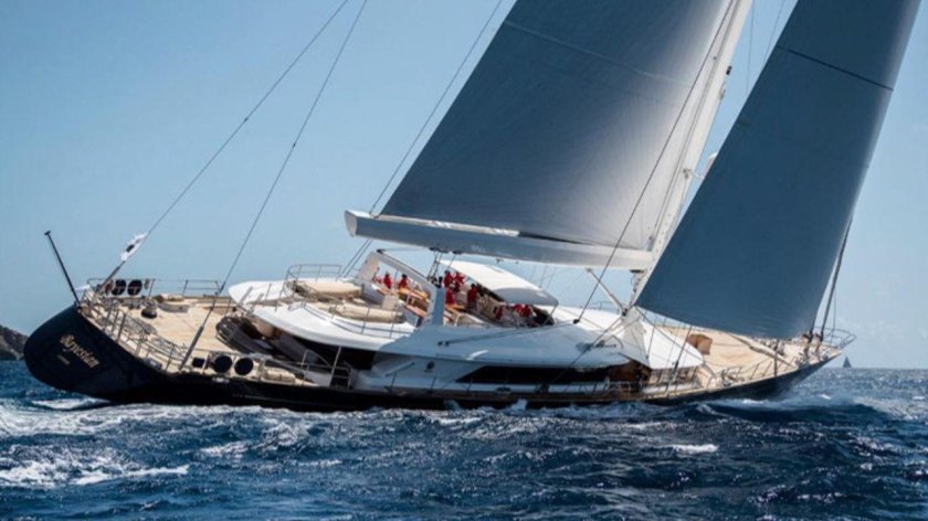 Яхта с парусами