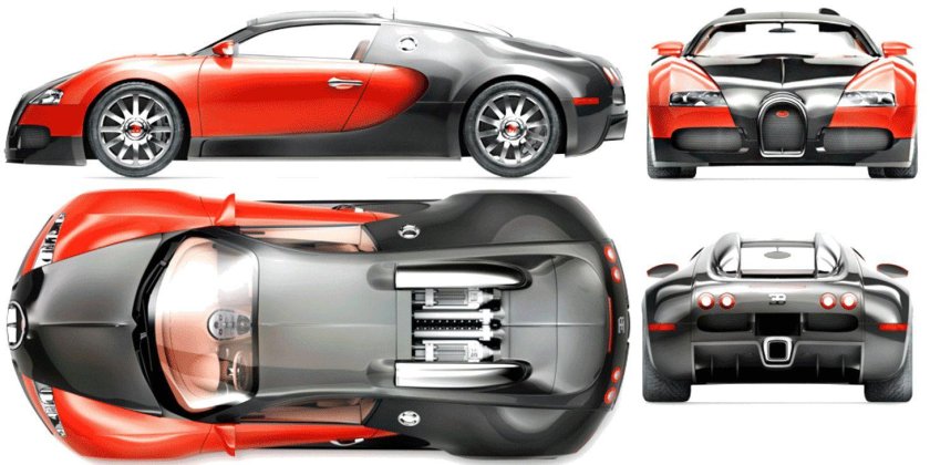 Bugatti Veyron чертеж