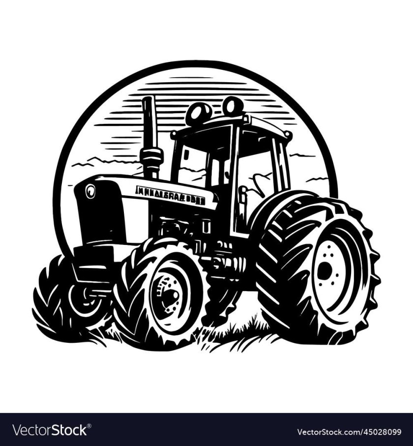 Трактор спереди вектор