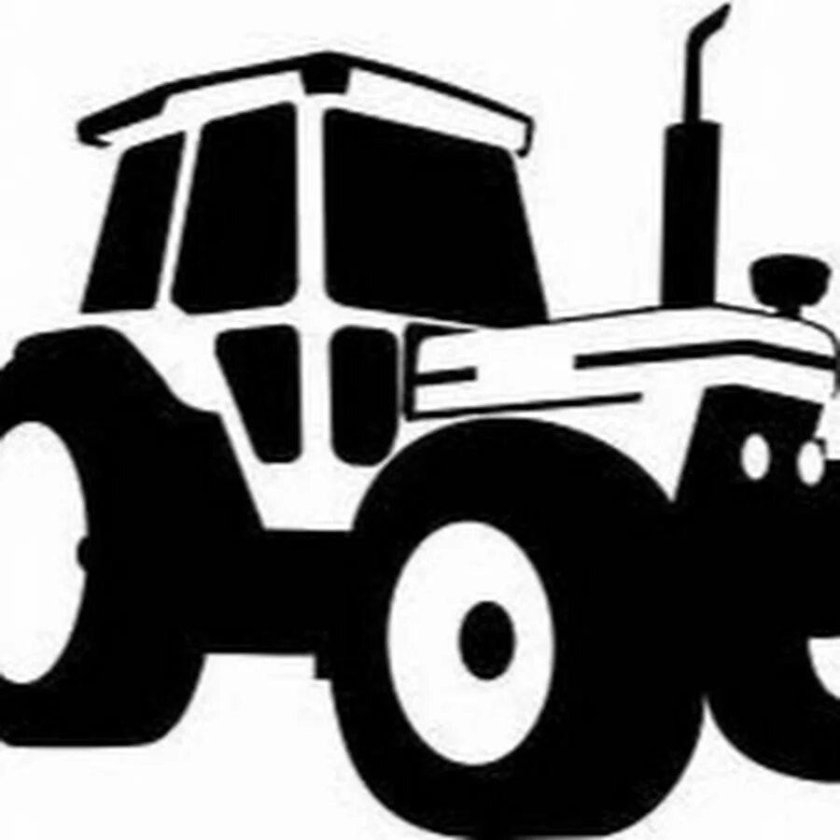 Трактор трафарет