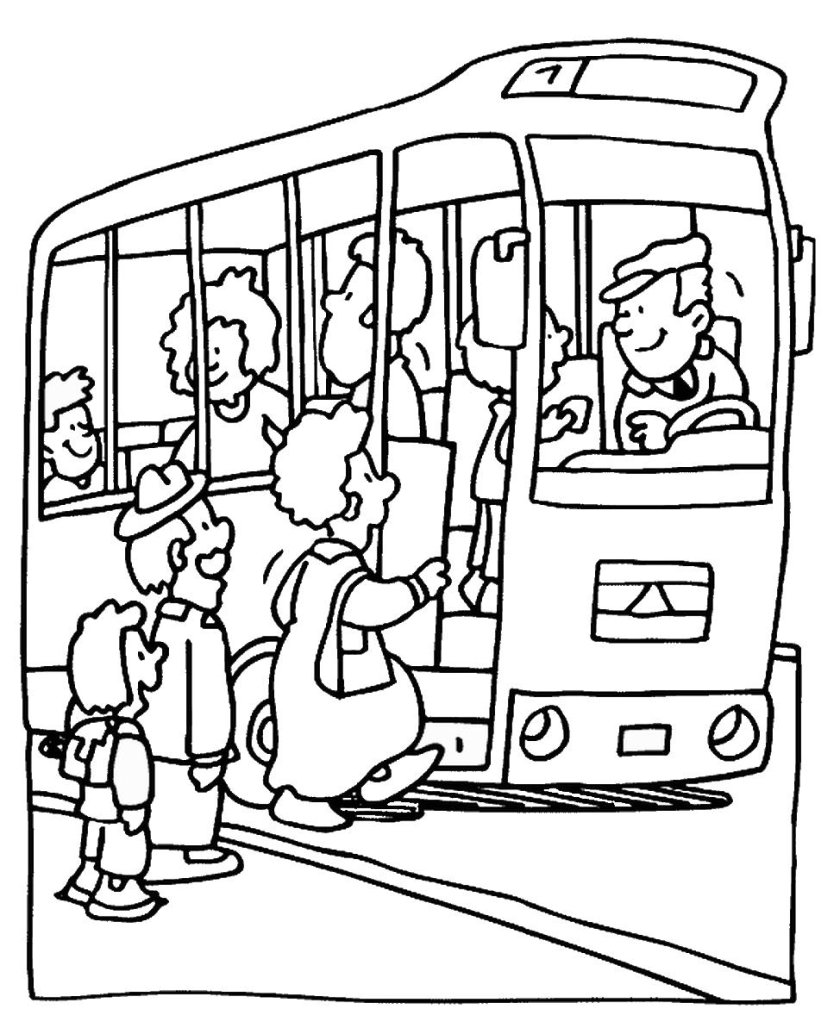 Раскраска автобус