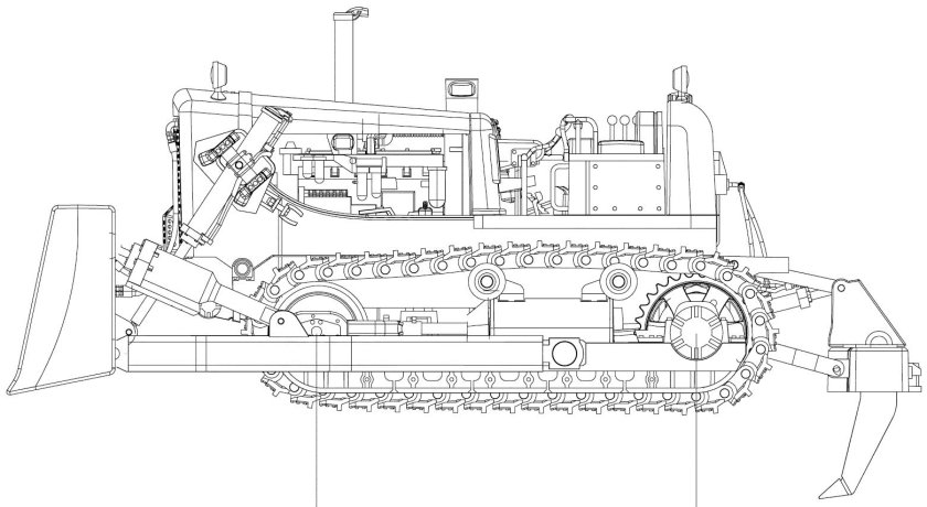 Caterpillar d10t чертеж