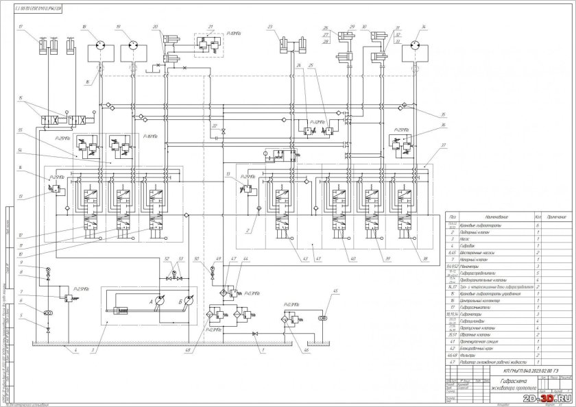 ЭО-5124 гидросхема