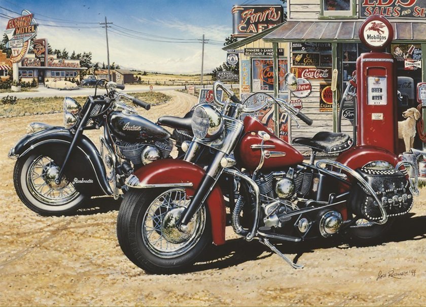 Картина по номерам мотоцикл Харлей Дэвидсон