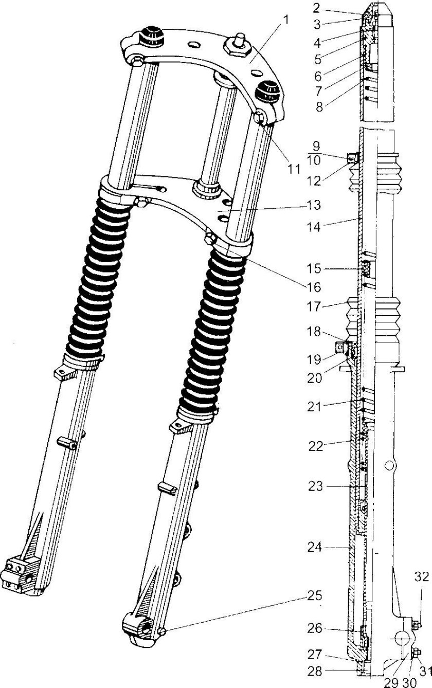 Вилка на мотоцикл ИЖ Планета 5