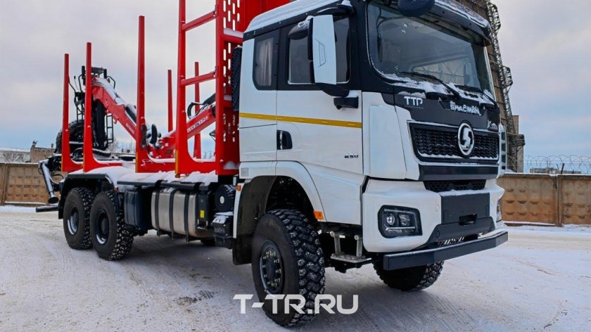 Сортиментовоз с КМУ Shacman x5000 sx32586v385 (6х6) с ВМ 10-86