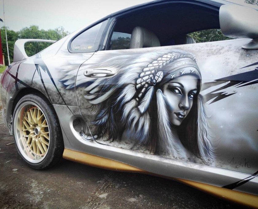 Аэрография на машине