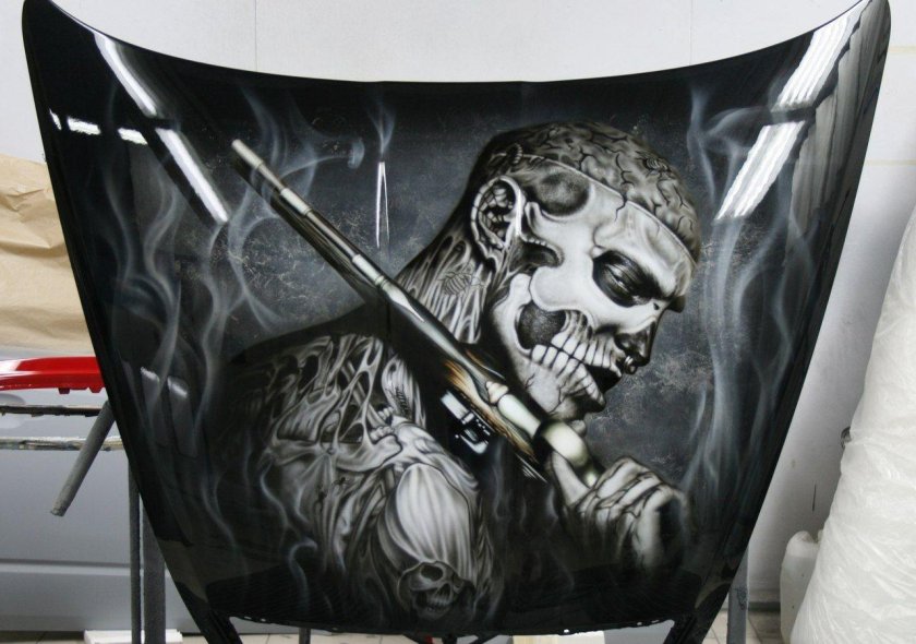 Черно белая аэрография