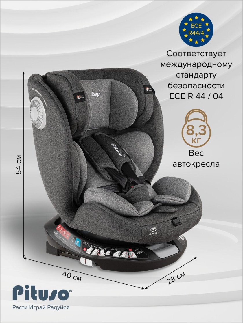 Автокресло детское pituso roys isofix поворотное