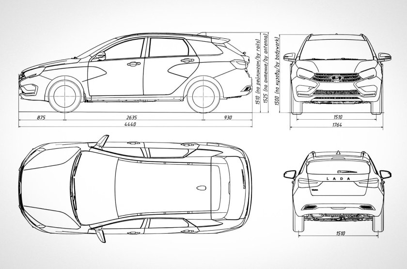 Чертеж Лада Веста фл