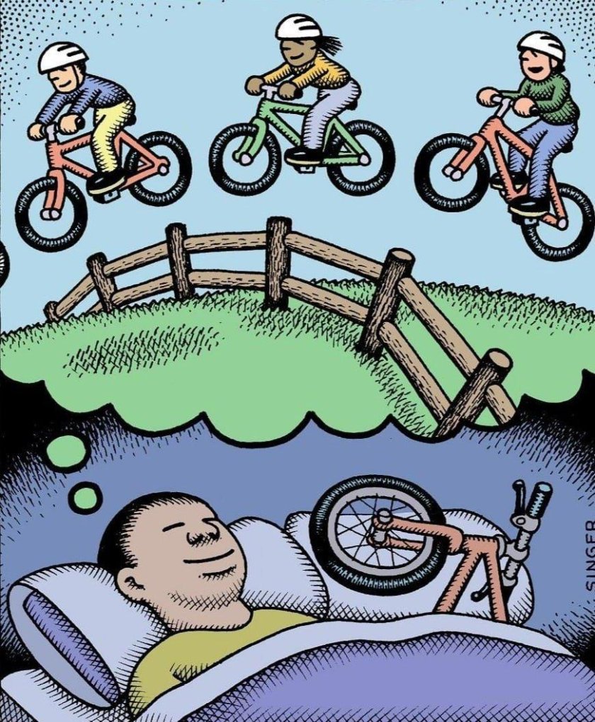 Велосипедист карикатура