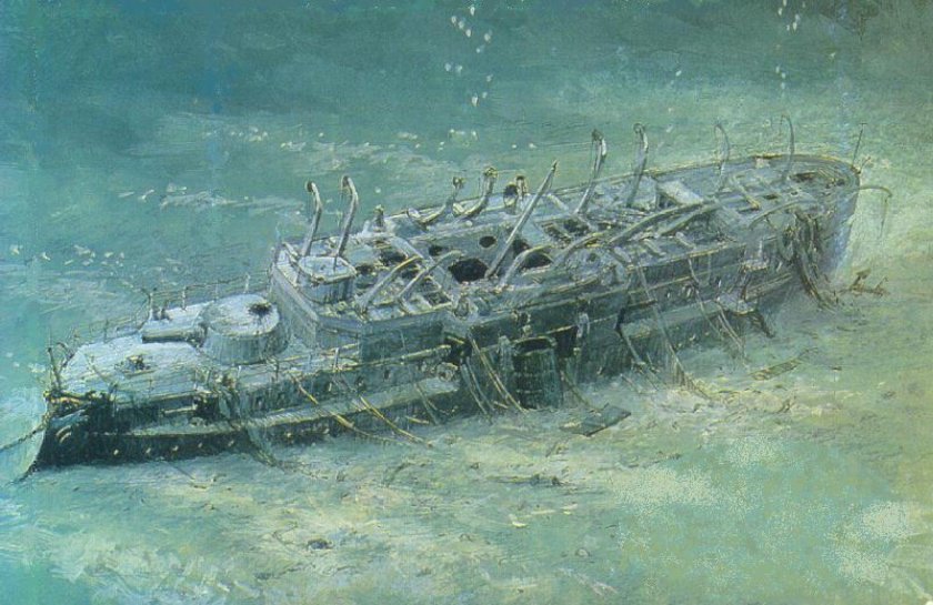 Броненосец Гангут на дне Балтийского моря