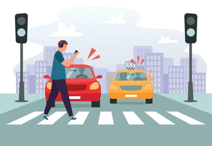 Человечек переходящий дорогу