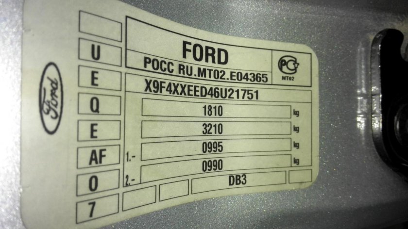 VIN Ford Focus 2 Рестайлинг