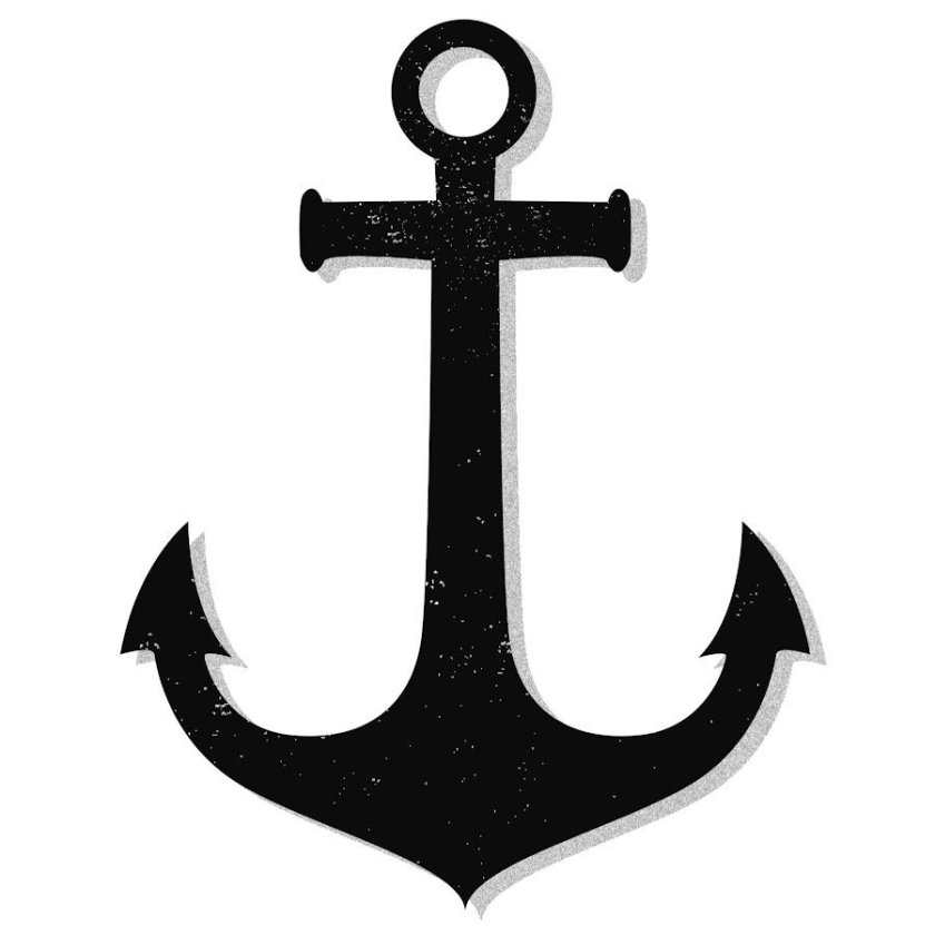 Якорь на белом фоне