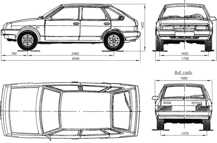 Габариты ВАЗ 2109