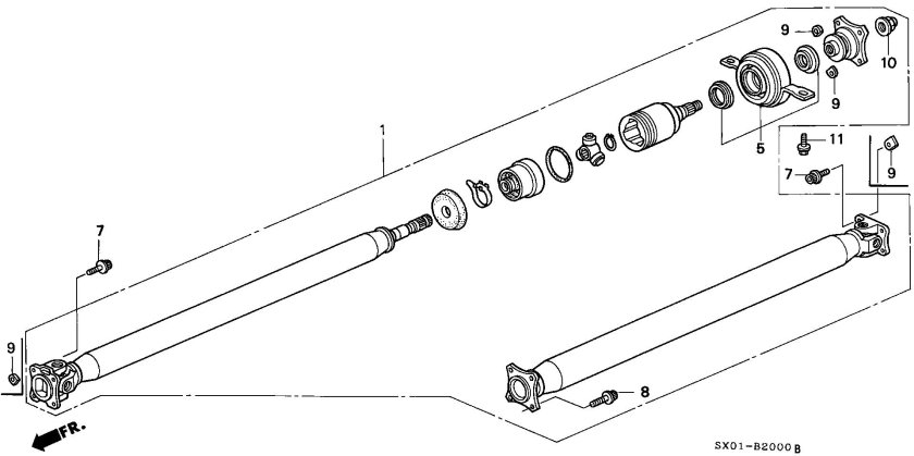 Подвесной подшипник карданного вала Хонда СРВ рд1