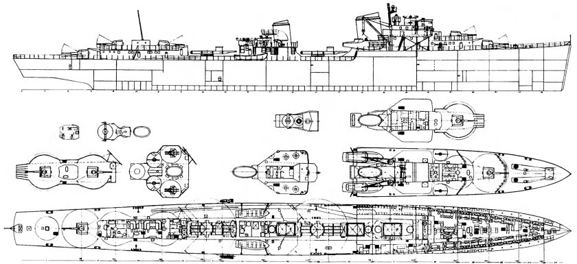 Эсминец 7у чертеж