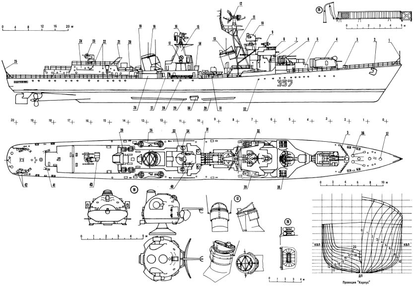 Эсминец проекта 57 бис схема чертеж
