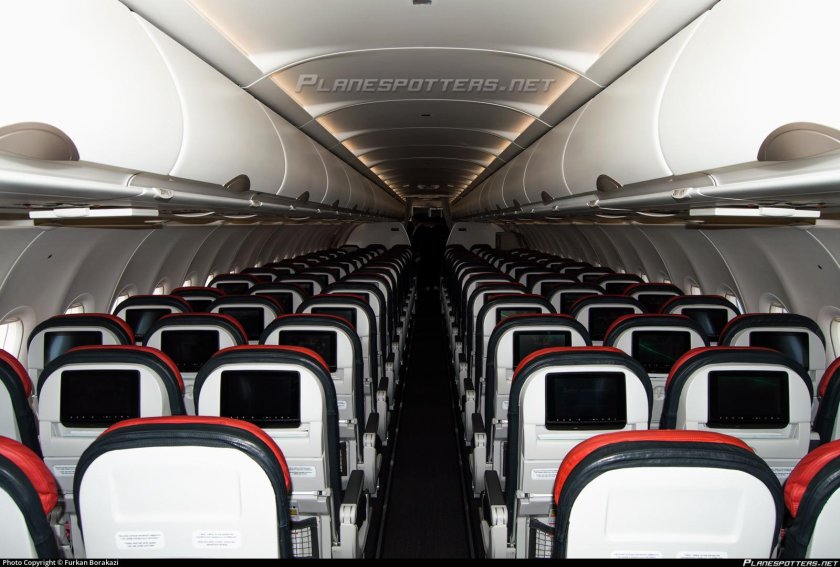 Airbus a321 Turkish Airlines салон