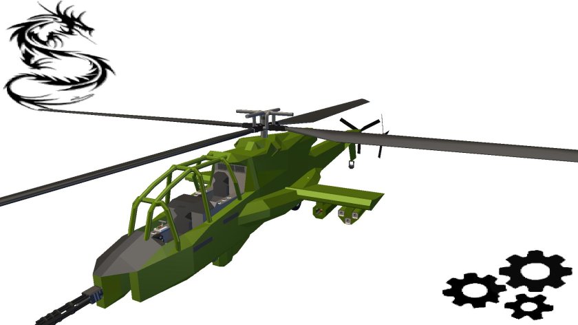 Военный вертолёт 3д модель