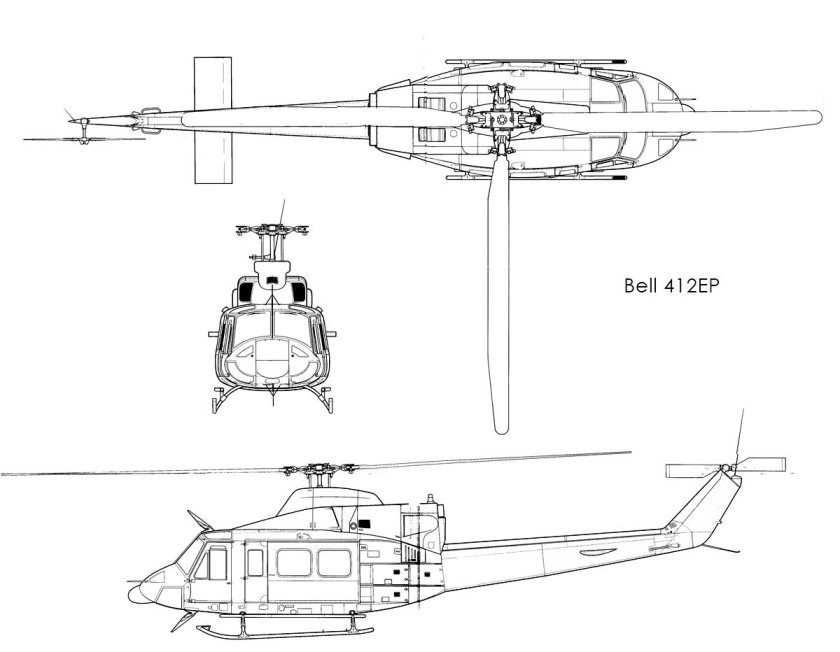 Bell uh-1 Iroquois чертеж