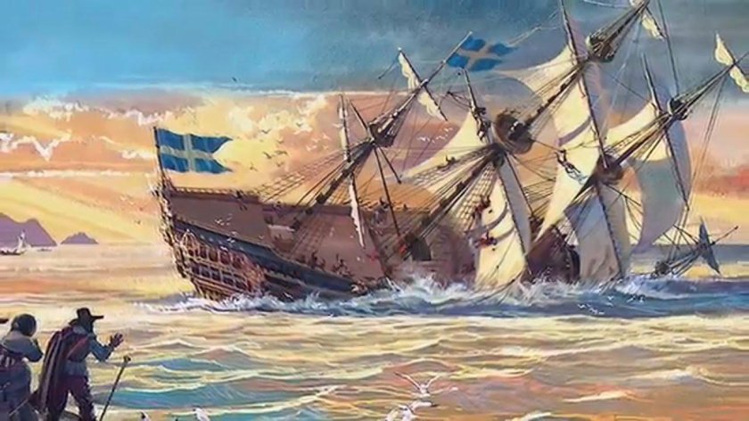 Флагманский корабль Шведов "Густав III"