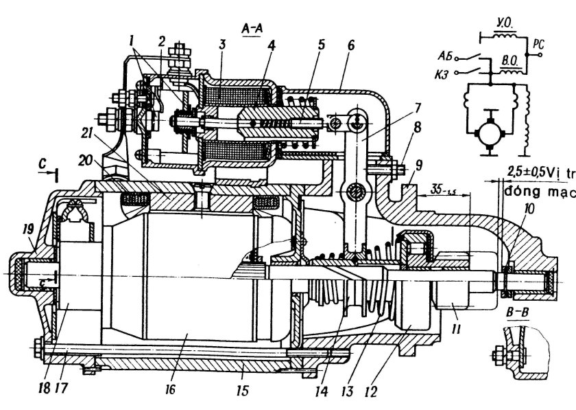 Стартер ЗИЛ 131 чертеж