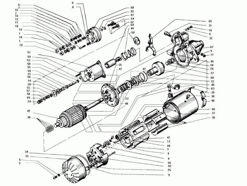 Стартер ЗИЛ 130 схема