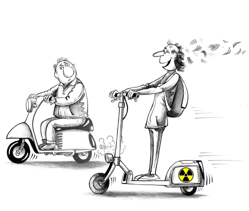 Самокат карикатура